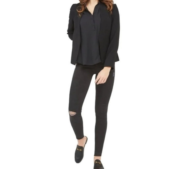 SPANX Distressed black Denim Leggings Vintage Black small